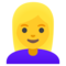 Woman- Blond Hair emoji on Google